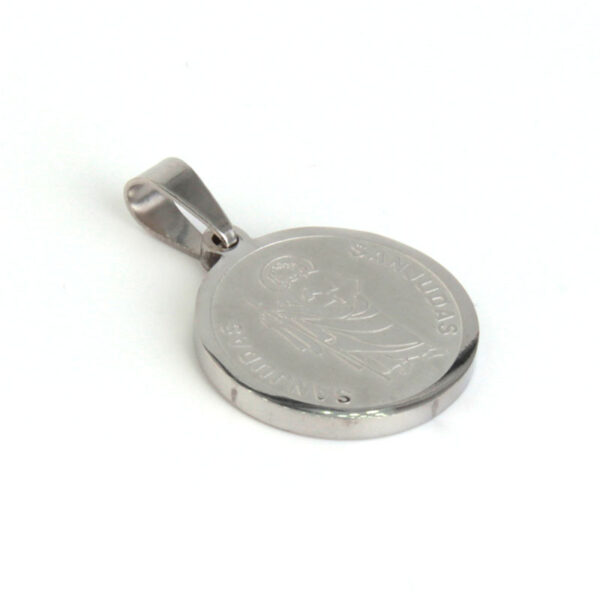 Dije Acero Inox Plateado Medalla San Judas Tadeo 18Mm Estiloss