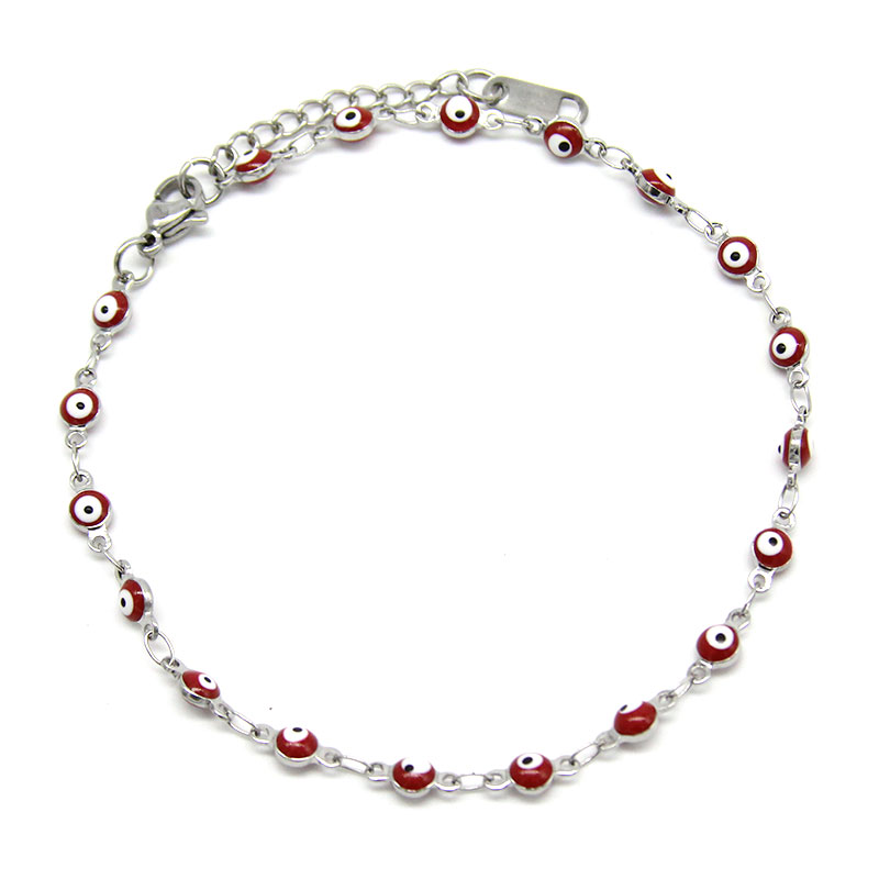 0034-Tobillera-Acero-Inox-Plateado-Ojo-Turco-Rojo-4Mm-Poder
