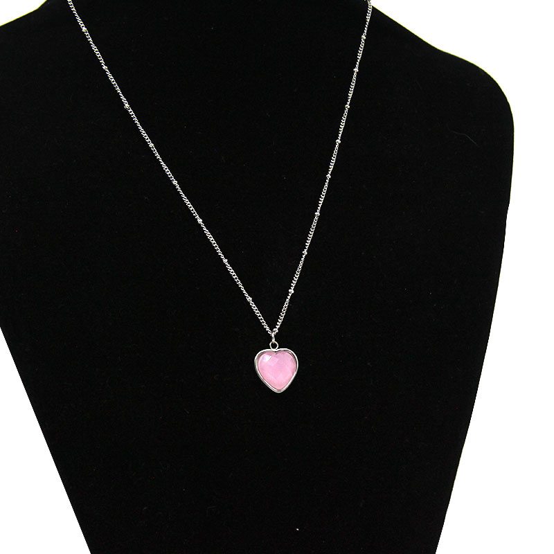 0513-1-Collar-Acero-Inoxidable-Plateado-Corazon-Cristal-Rosa