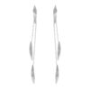 Aretes Gala Largos Acero Inoxidable Plateado Hoja Plana