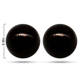 0732-Aretes-Tipo-Broquel-Acero-Inoxidable-Negro-Esfera-8Mm