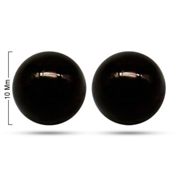 0733-Aretes-Tipo-Broquel-Acero-Inoxidable-Negro-Esfera-10Mm