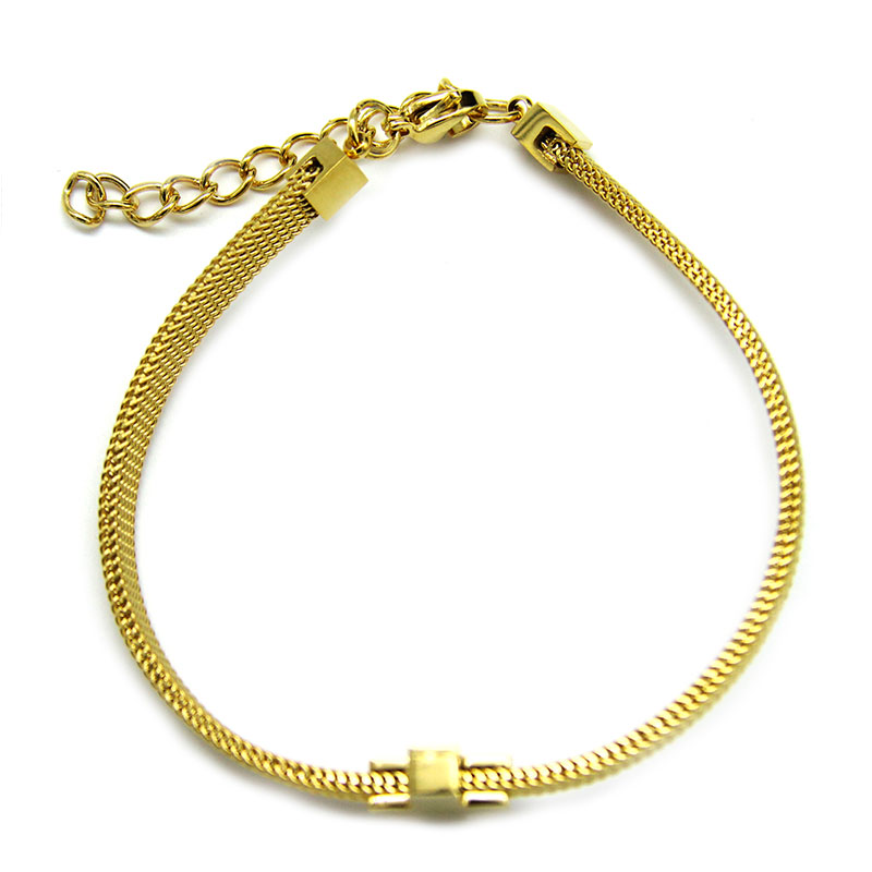 0851-Pulsera-Brazalete-Correa-Acero-Dorado-Cruz-Religiosa