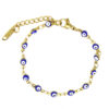 Pulsera Acero Dorado Ojo Turco Nazar 4 Mm Azul Protección