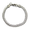 Pulsera Acero Inoxidable Plateado Hojas Dobles