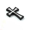 Dije Doble de Acero Inox Diseño Cruz Empalmada Plata Negro