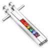 Dije de Acero Inox Diseño Cruz Orgullo Gay con Cristales