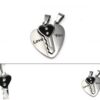 Dije Doble Diseño Corazon Llave Negra