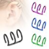 Ear Cuff Falso de Acero Diseño Conciencia Triple Rosa Electrico
