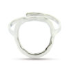 Anillo Acero Inoxidable Plateado Ajustable Circulo Hueco