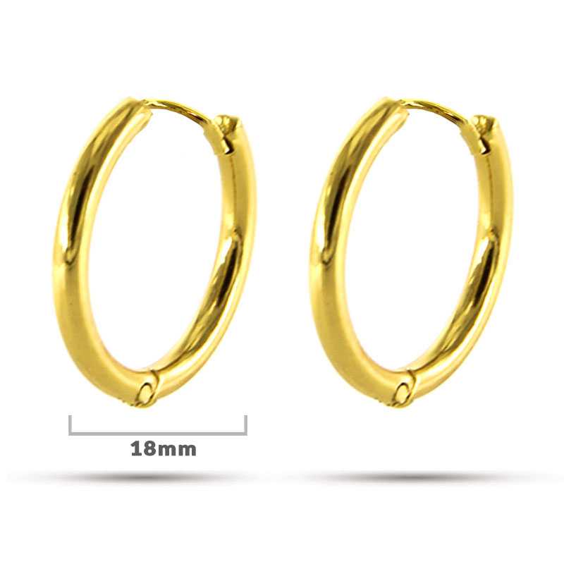 Aretes-Acero-Dorado-Tipo-Pendiente-Aro-Clasica-18mm