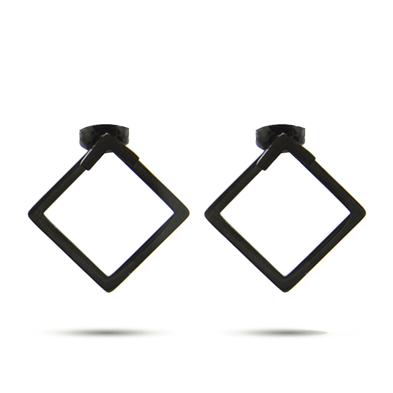 Aretes-Acero-Inox-Negro-Style-Rombo-Geometrico-Hueco-1