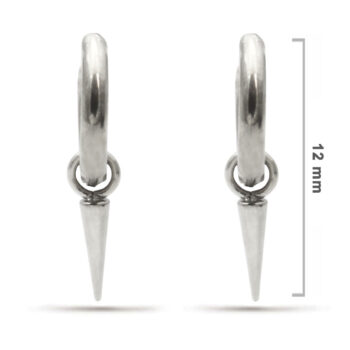 Aretes-Acero-Inoxidable-Plateado-Tipo-Arracada-Picos-12mm