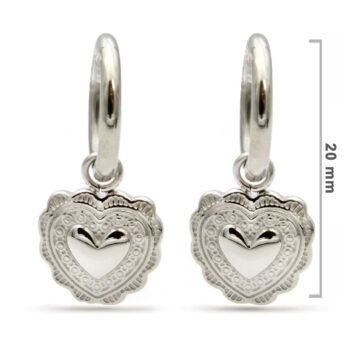 Aretes-Acero-Plateado-Tipo-Arracada-Corazon-Colgante