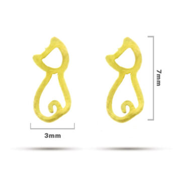 Aretes-Tipo-Broquel-Acero-Dorado-Petit-Gato-Minimalista