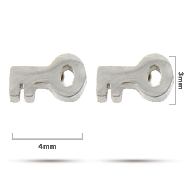 Aretes-Tipo-Broquel-Acero-Plateado-Petit-Llave-Vintage