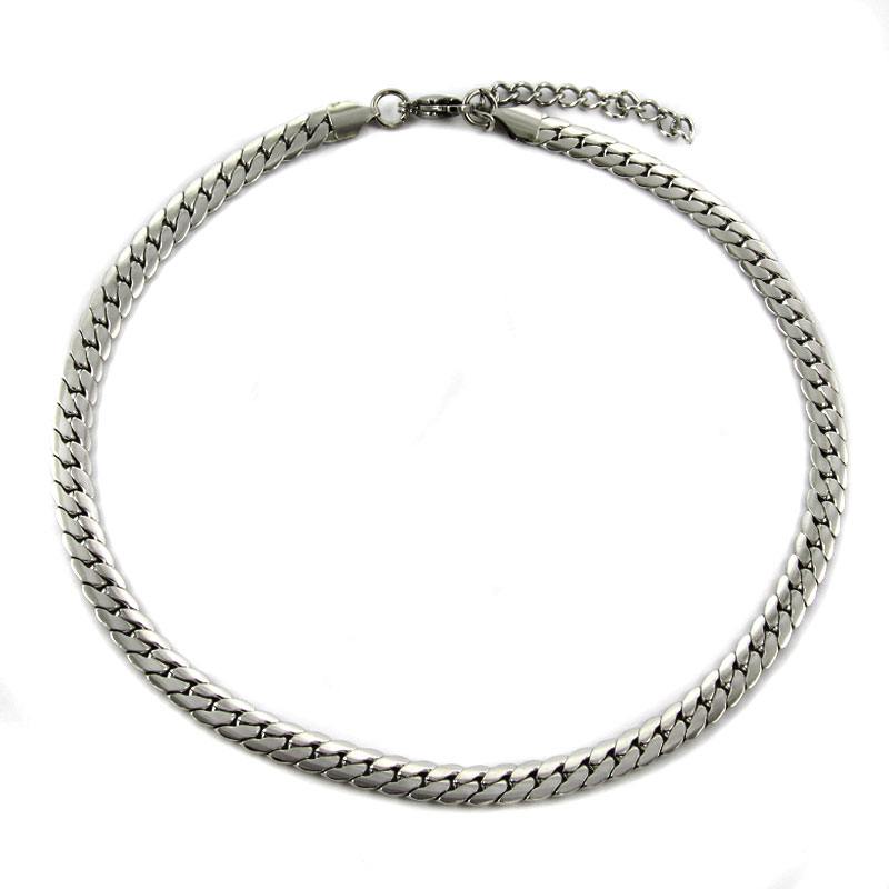 Cadena-Acero-Inoxidable-Plateado-Cubano-Plano-6mm-x-37cm