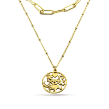 Collar-Acero-Dorado-Largo-Corbatero-Amuletos-de-Suerte