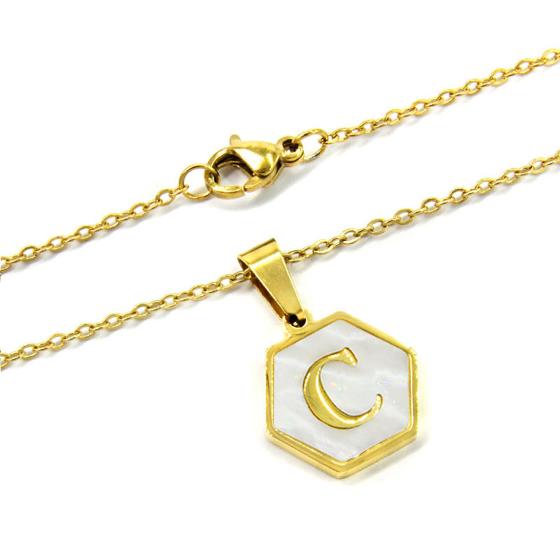 Collar-Acero-Inox-Dorado-Hexagonal-Letra-C-Madre-Perla-2