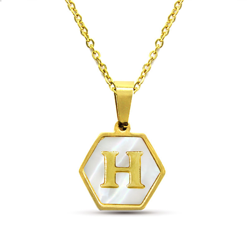 Collar-Acero-Inox-Dorado-Hexagonal-Letra-H-Madre-Perla