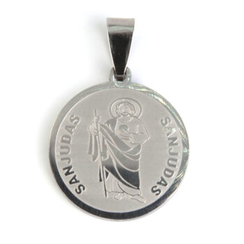 Dije-Acero-Inox-Plateado-Medalla-San-Judas-Tadeo-23Mm