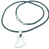 Collar de Acero y Caucho Corazon Hueco