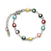 Pulsera Acero Plateado Ojo Turco Nazar 6 mm Multicolor