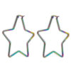Aretes Acero Ionizado Arracada Estrella Unicorn Arcoiris