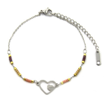 Pulsera-Acero-Inox-Plateado-Corazon-Love-Rosa-Cafe-Morado