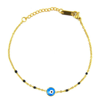 Pulsera-Acero-Inoxidable-Dorado-Ojo-Turco-Esmaltado