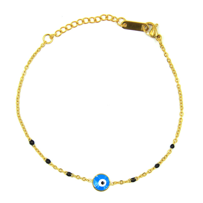 Pulsera-Acero-Inoxidable-Dorado-Ojo-Turco-Esmaltado