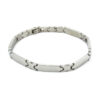Pulsera Tipo Esclava Acero Plateado Eslabon Moderno 6mm