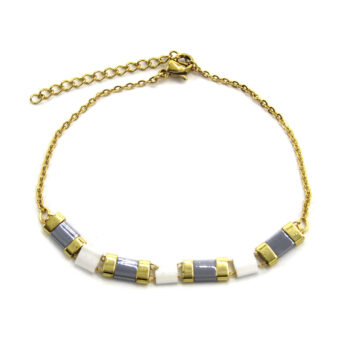 Pulsera-dorada-con-blanco-y-gris-1