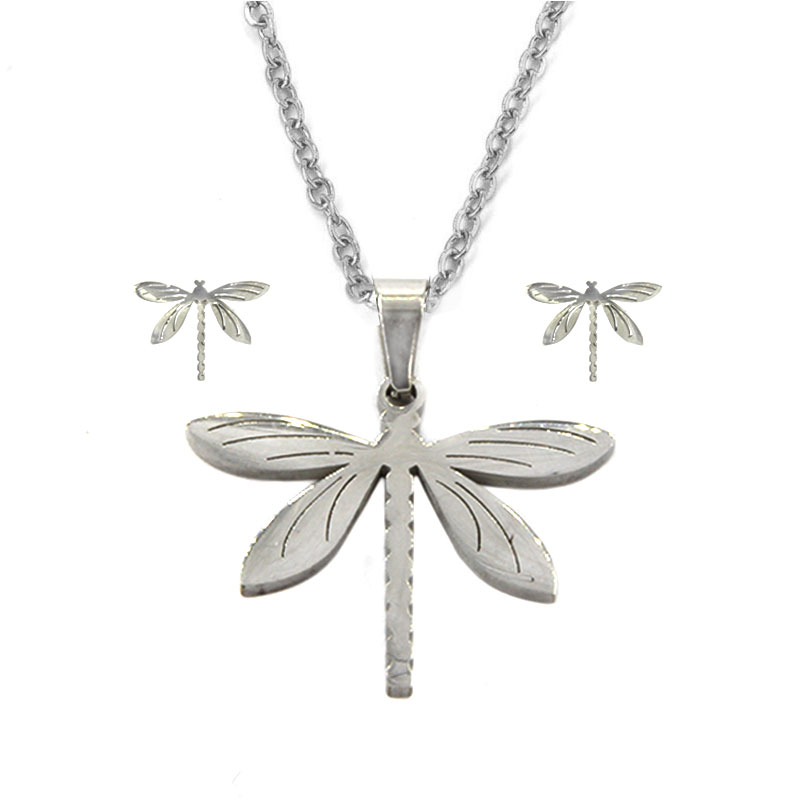 Set-Joyeria-Acero-Inox-Plateado-Libelula-Naturaleza