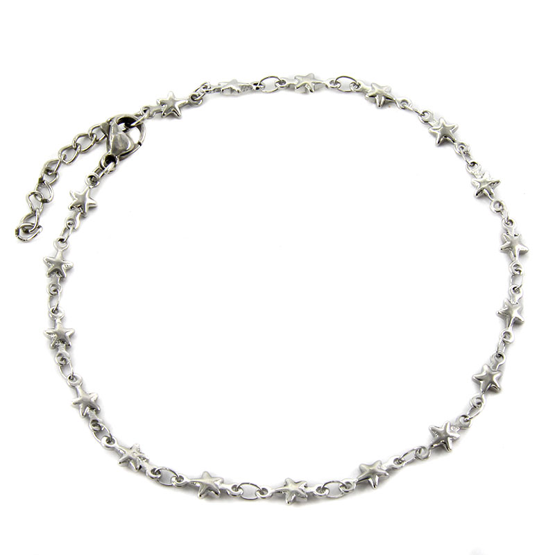 Tobillera-Acero-Plateado-Eslabon-Delgado-Estrellas-4mm