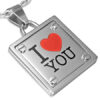 Dije de Acero Placa con Remaches I love You