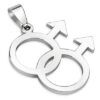 Dije de Acero Inox Diseño Doble Simbolo de Marte Orgullo Gay