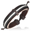 Pulsera de Piel Ajustable Tiras Negro Café Blanco 0345