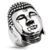 Anillo de Acero Diseño Cabeza de Buda