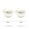 Aretes Acero Dorado Tipo Broquel Imitacion Perla 8mm