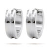 Aretes Tipo Huggies Acero Plateado Arracadas Doble Linea