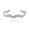 Pulsera Brazalete Acero Inoxidable Plateado Lisa Ondulado