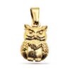 Dije Acero Dorado Mini Ave Búho Sabio Detallado 3D 14 mm