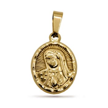 Dije Acero Dorado Virgen de Guadalupe Legión Maria Ondas