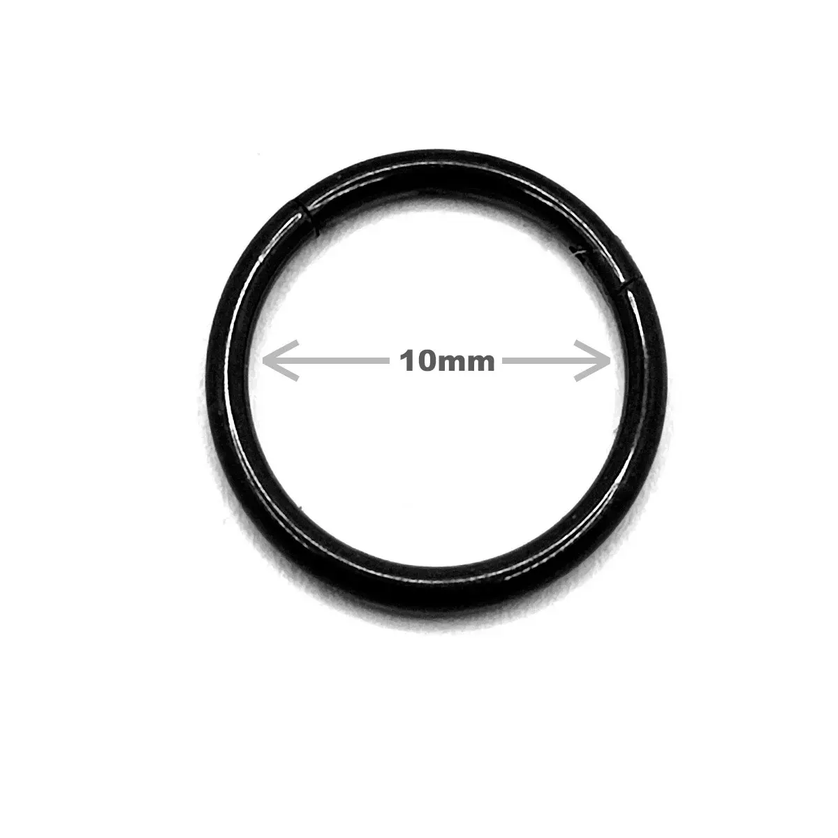Aretes Acero Negro Tipo Piercing Aro Liso 10mm Clicker