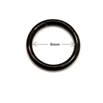 Arete Acero Inox Negro Tipo Piercing Aro Liso 8mm Clicker