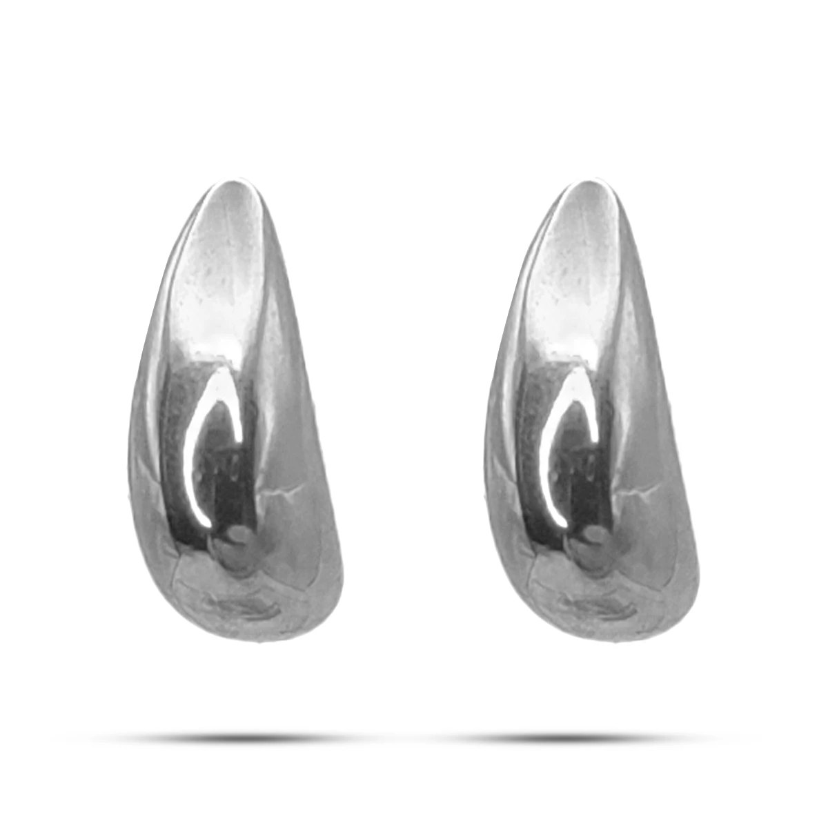 Aretes Acero Inox Gota Lágrima Lisa Pequeña Pulida Moda (1)