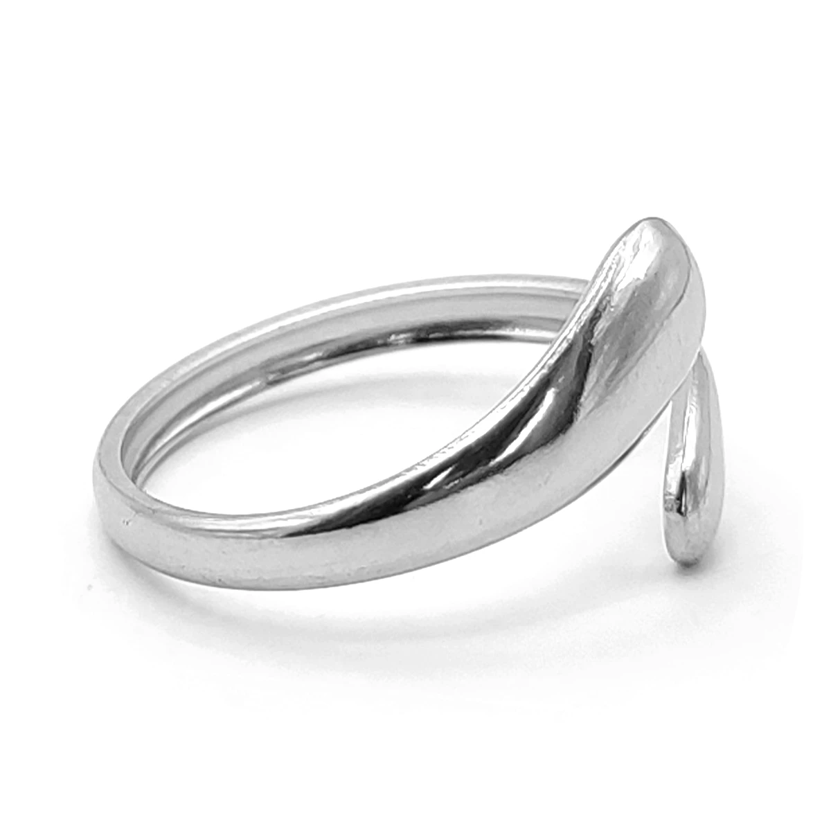 Anillo Acero Inox Plateado Gotas Lisas Dobles Pequeñas (4)