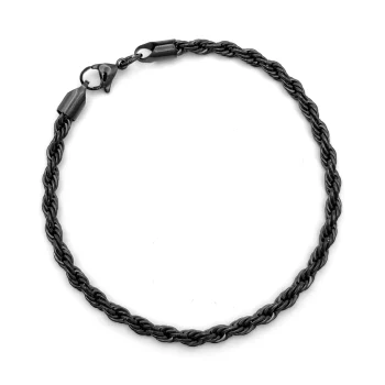 Pulsera Acero Inox Negro Esclava Torzal Casual 4 mm