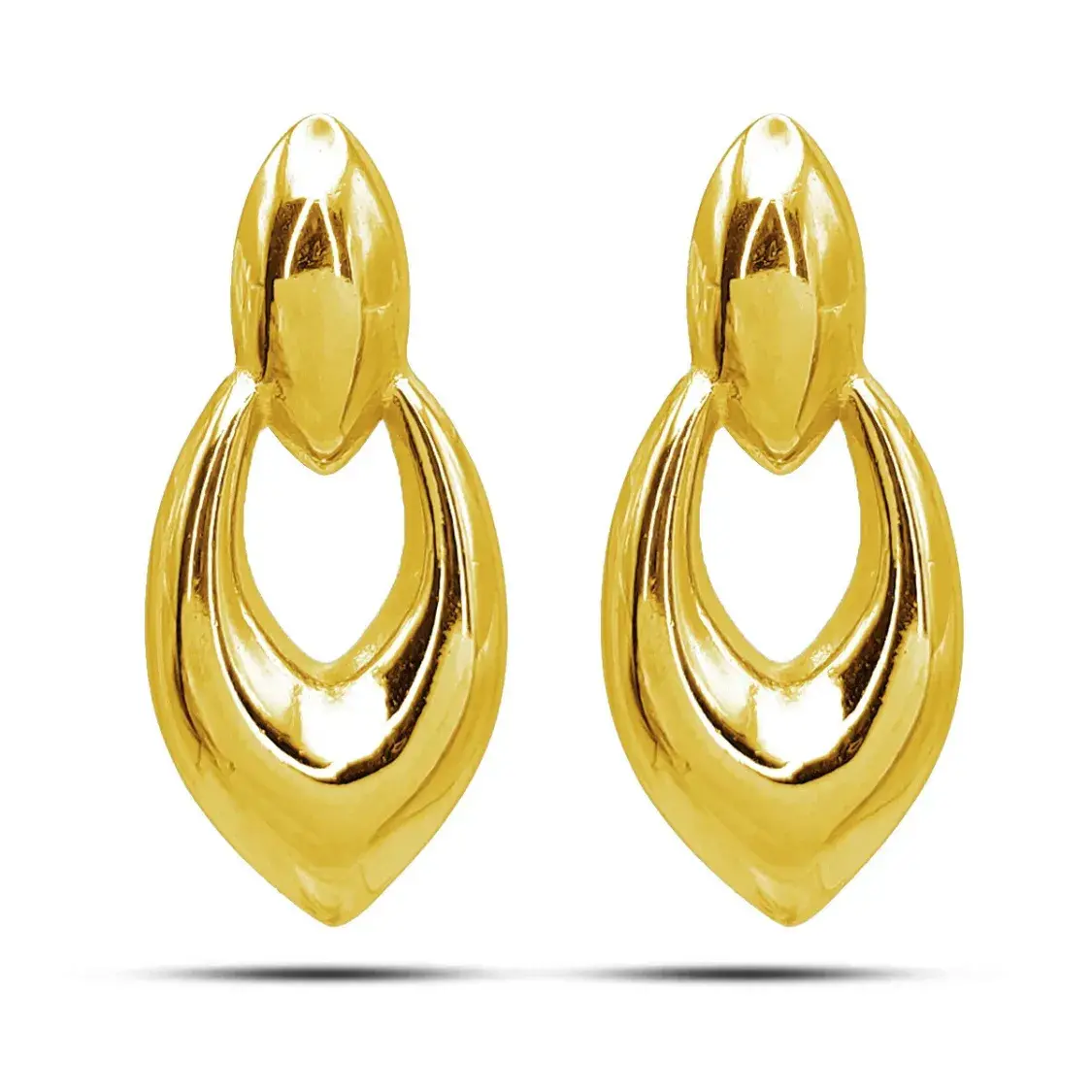 Aretes Acero Inox Elegante Liso Pulido Oval Punta